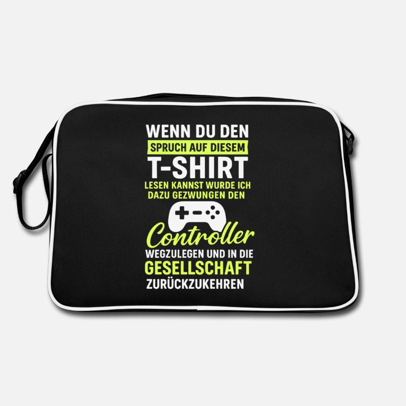 Controller Gaming Saying Retro Bag