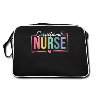Correctional Nurse Prison Nursing Jail Nurse - Retro Bag - black/white - Back