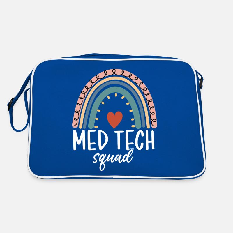 Med Tech Squad Boho Regenbogen Lustiges medizinisches Labor Retro Tasche