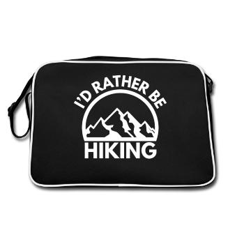 Wandern Liebhaber Berg Wanderverein - Retro Tasche - Schwarz/Weiß - Hinten