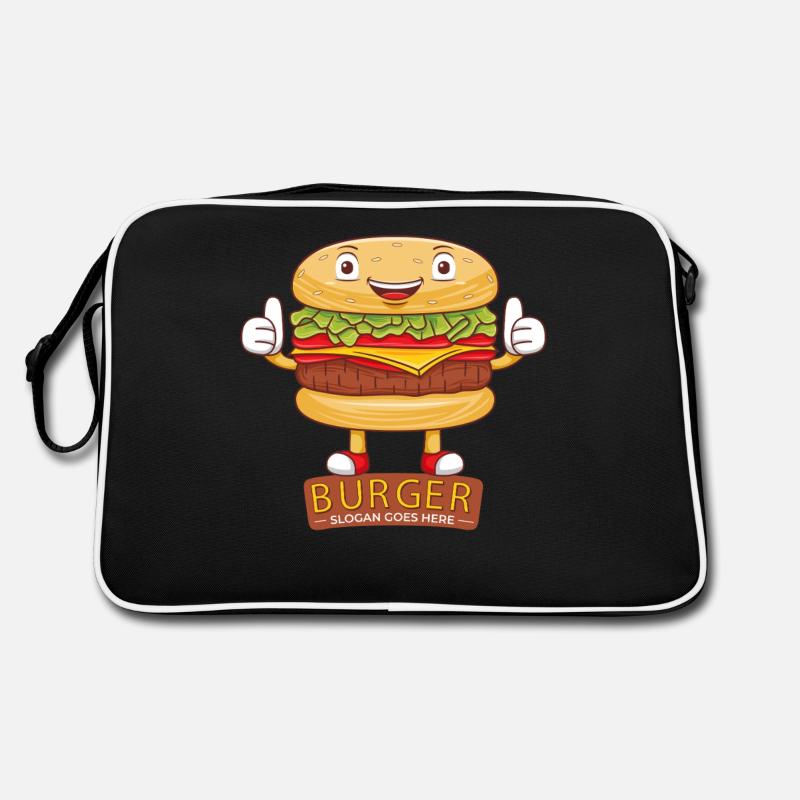 Mignon burger dessin animé art Sac Retro