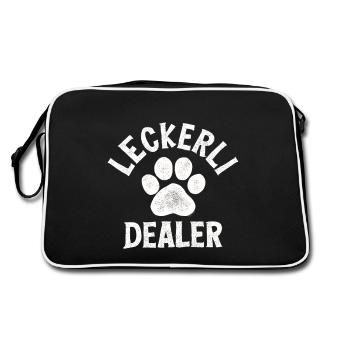 Hundebesitzer lustiger Spruch Hund Geschenk Idee - Retro Tasche - Schwarz/Weiß - Hinten