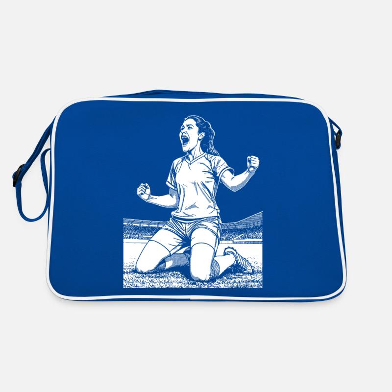 Fussballerin-Shirt: Mittelfeldspielerin mit Blick Retro Tasche