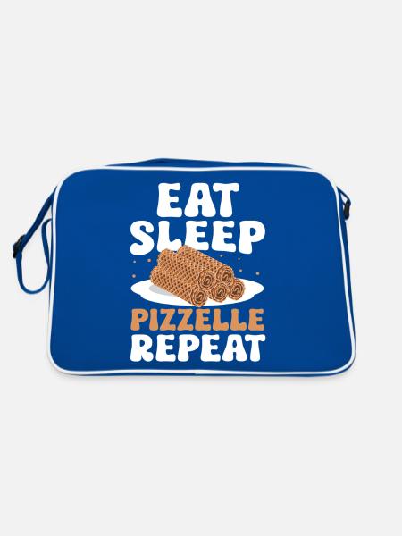 Pizzelle Waffel - Italienische Waffeln - Retro Tasche - Blau/Weiß - Hinten