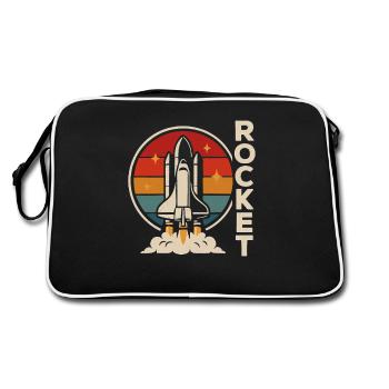 Raketen Rocket Fans - Retro Tasche - Schwarz/Weiß - Hinten