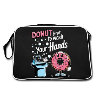 Donut : N’oubliez pas de vous laver les mains - Sac Retro - noir/blanc - Dos