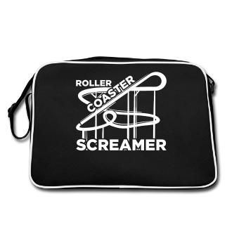 Freizeitpark Roller Coaster Screamer Achterbahn - Retro Tasche - Schwarz/Weiß - Hinten
