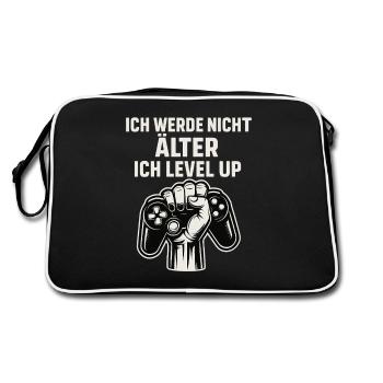 Je ne vieillis pas, je monte de niveau - Sac Retro - noir/blanc - Dos