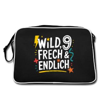 Sauvage, effronté et enfin 9 ans 9e anniversaire - Sac Retro - noir/blanc - Dos