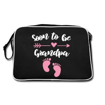 Bald Oma Spruch Großmutter Design - Retro Tasche - Schwarz/Weiß - Hinten