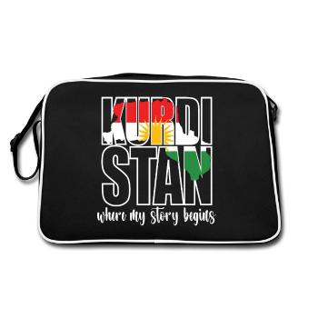 Kurdistan Where My Story Begins Kurd Kurds - Retro Bag - black/white - Back