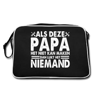 Wenn dieser Vater es nicht lustig machen kann Vatertag - Retro Tasche - Schwarz/Weiß - Hinten