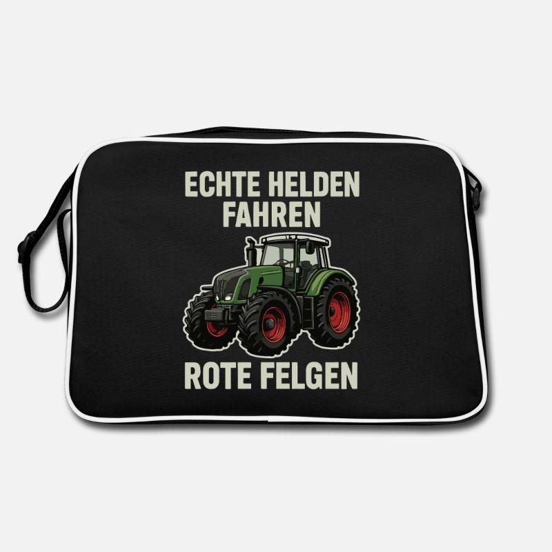 Echte Helden fahren Traktor Retro Tasche
