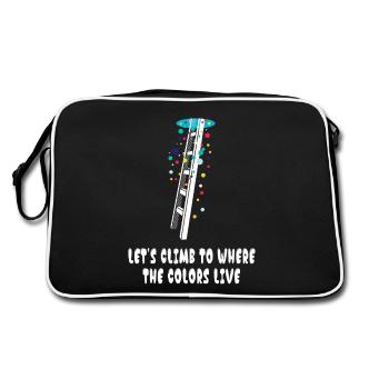 Lets climb to where the colors live - Retro Bag - black/white - Back