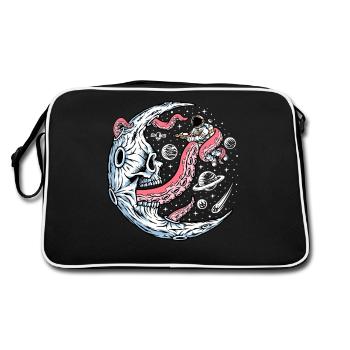 Space Battle with Alien Tentacles - Retro Bag - black/white - Back