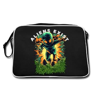 Les extraterrestres existent Lueur cosmique - Sac Retro - noir/blanc - Dos