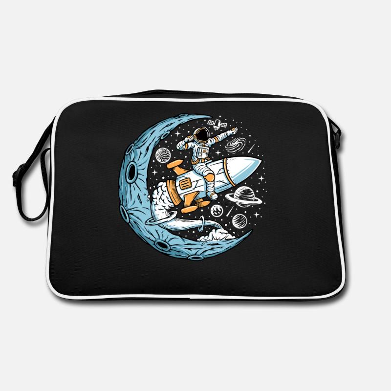 Astronaute à bord d’une fusée dans l’espace Sac Retro