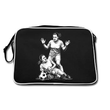 Foul in women's football! Shirt with strong posture - Retro Bag - black/white - Back