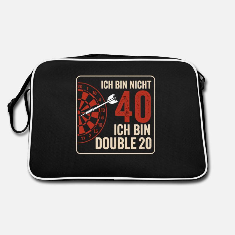 Ich bin nicht 40 – ich bin Double 20 - Retro Tasche - Schwarz/Weiß