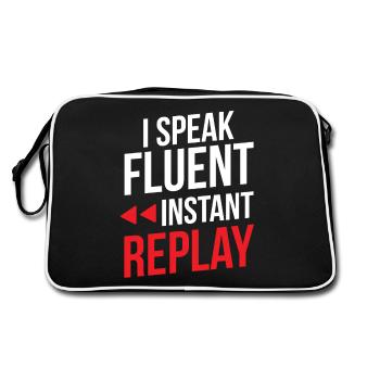 Funny Sports Announcer - Retro Bag - black/white - Back