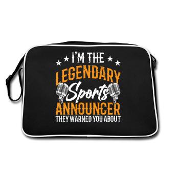 Funny Sports Announcer - Retro Bag - black/white - Back