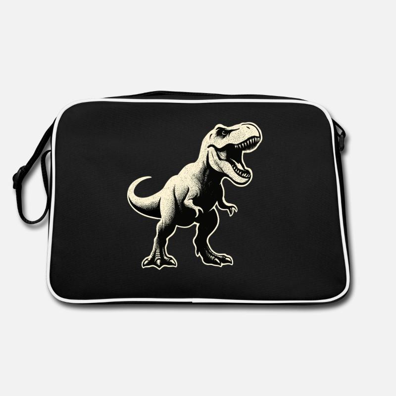 Roaring Dinosaur Silhouette Retro Tasche