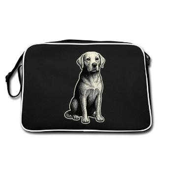 Vintage Dog – Loyal & Classic - Retro Bag - black/white - Back