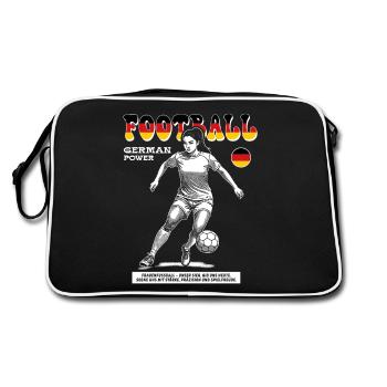 GER Fußballerin Shirt: Spaß am Spieltag - Retro Tasche - Schwarz/Weiß - Hinten