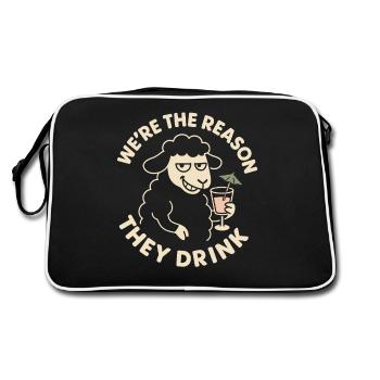 Drôle de mouton noir cousin famille excentrique - Sac Retro - noir/blanc - Dos