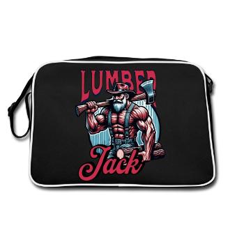 Lumberjack with Axe - Lumberjack - Retro Bag - black/white - Back