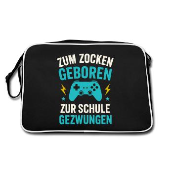 Zocken Zocker Spruch Schule - Sac Retro - noir/blanc - Dos
