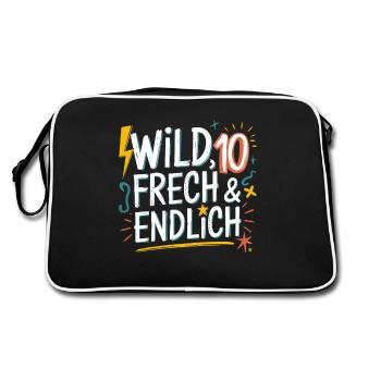 Sauvage, effronté et enfin 10 ans 10e anniversaire - Sac Retro - noir/blanc - Dos