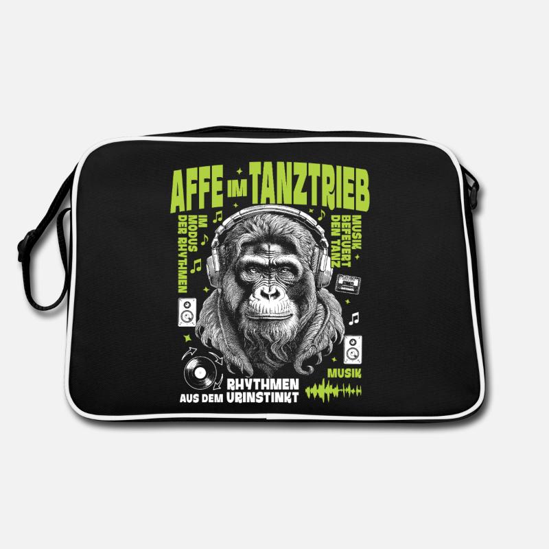 Instinct Bass Shirt: Curly monkey at frequency level Retro Bag