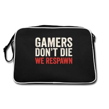 Gamer Saying Respawn - Sac Retro - noir/blanc - Dos