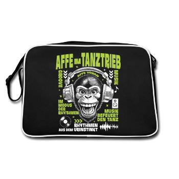 Cassette Cult Shirt: Old School Monkey Party Groove - Retro Bag - black/white - Back