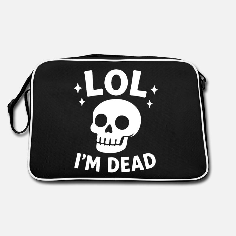 Lol I m dead - Retro Bag - black/white