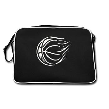 Basketball Flame Ball Design - Retro Bag - black/white - Back