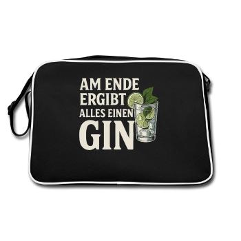 In the end, everything makes a gin - Retro Bag - black/white - Back