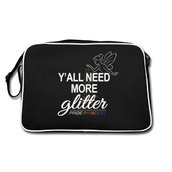 « Vous avez tous besoin de plus de paillettes » Princesse de la fierté, LGBTQ - Sac Retro - noir/blanc - Dos