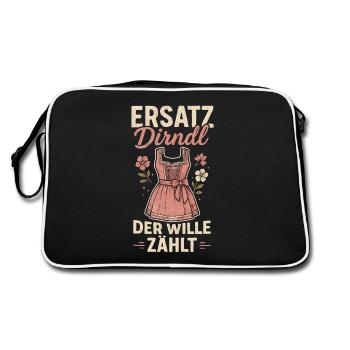 Ersatz Dirndl – Der Wille zählt - Retro Tasche - Schwarz/Weiß - Hinten