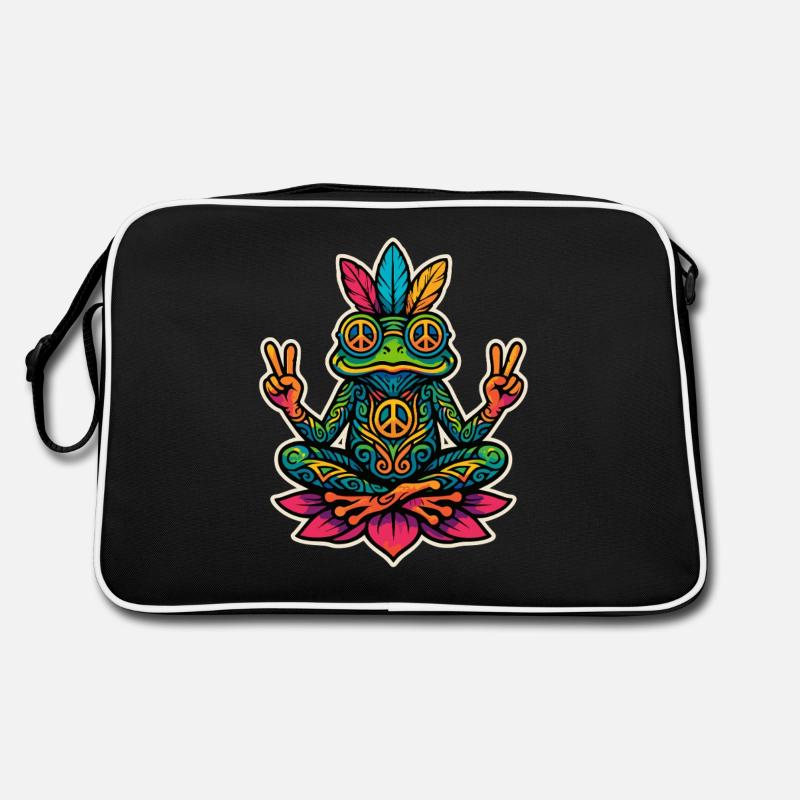 Hippie Frog – Conception de la paix et de la méditation Sac Retro