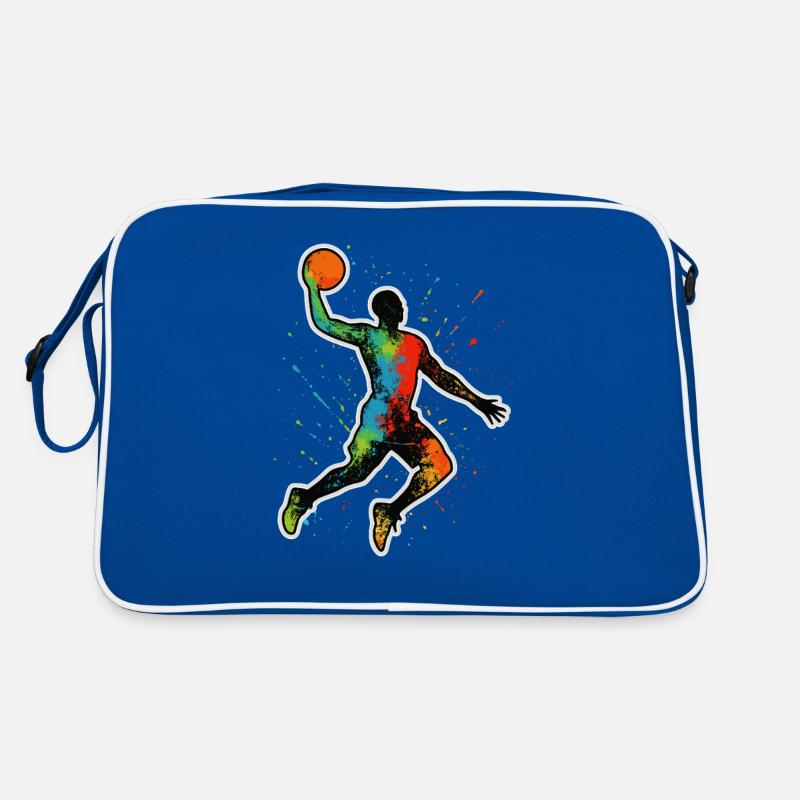 Basketball Splash Dunk – Farbexplosion in Bewegung Retro Tasche