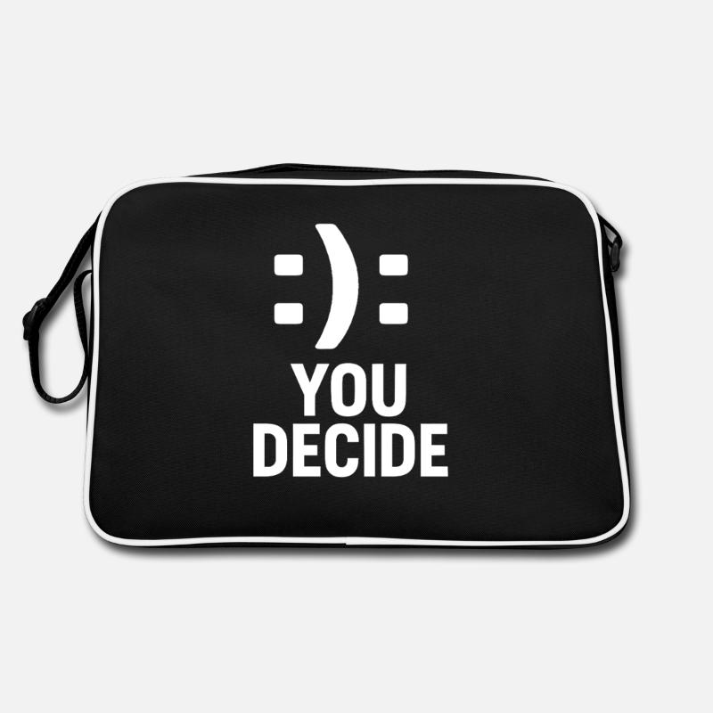 You Decide – Dual Smiley Motivational Design Retro Tasche