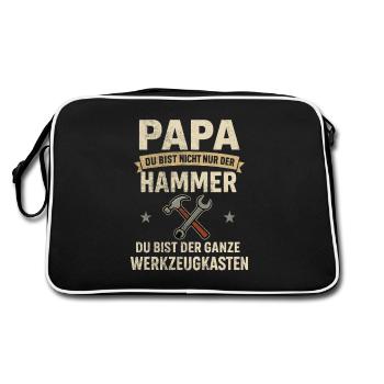 Papa – Tu es toute la boîte à outils - Sac Retro - noir/blanc - Dos