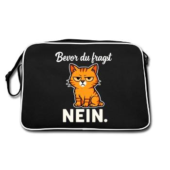 Before you ask – No! Sarcastic Cat - Retro Bag - black/white - Back
