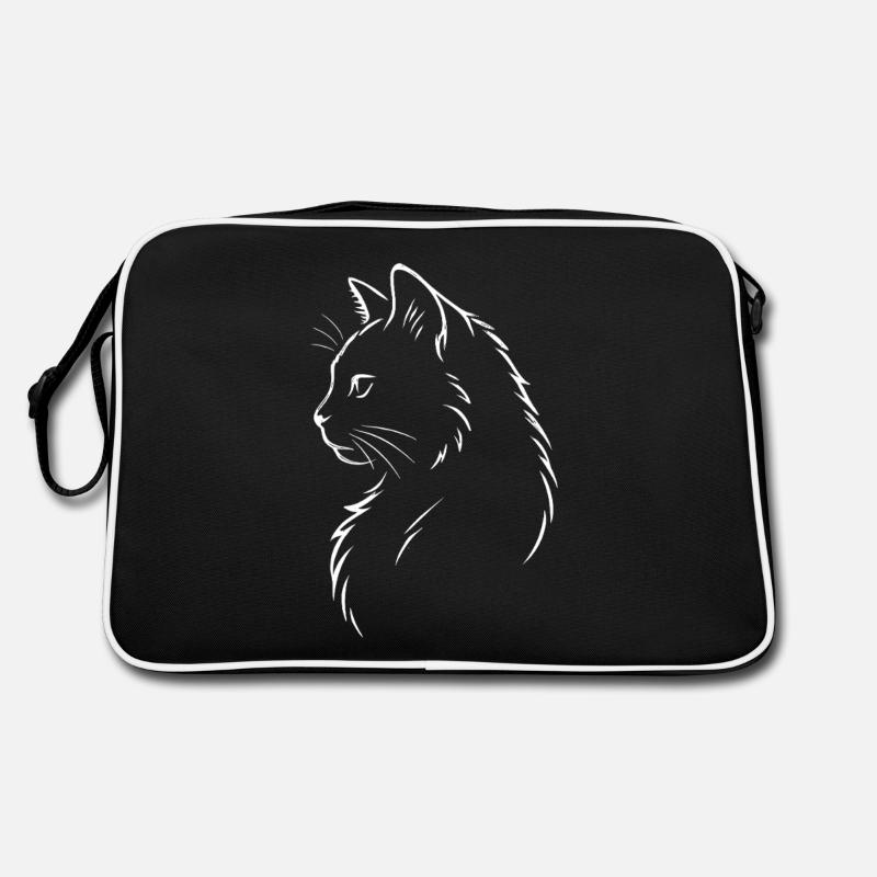 Profil de chat élégant | Décoration minimaliste Sac Retro