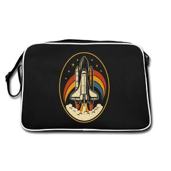 Navette spatiale rétro – lancement de fusée Vintage - Sac Retro - noir/blanc - Dos