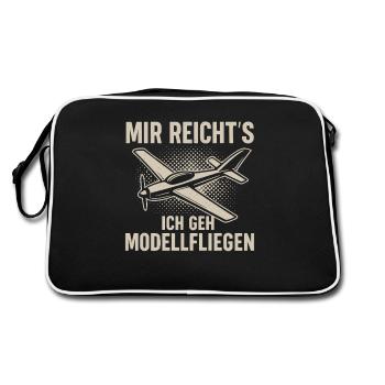 I've had enough – I'm going model flying - Retro Bag - black/white - Back