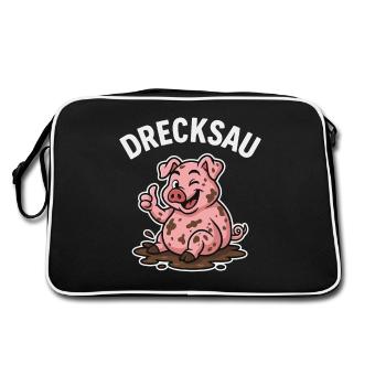 Dirty Pig – Chemise de cochon drôle - Sac Retro - noir/blanc - Dos