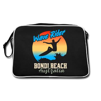 Wave rider australia Bondi Beach Verlau - Retro Tasche - Schwarz/Weiß - Hinten